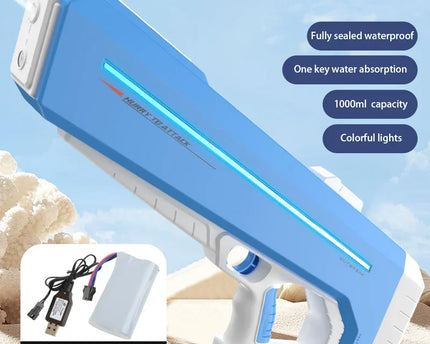 Powerful Water Gun Automatic Continuous Shooting Electric Water Blaster Pistol Water Play Pool Summer Beach Toys for Kids Adult