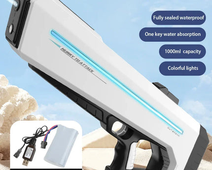 Powerful Water Gun Automatic Continuous Shooting Electric Water Blaster Pistol Water Play Pool Summer Beach Toys for Kids Adult